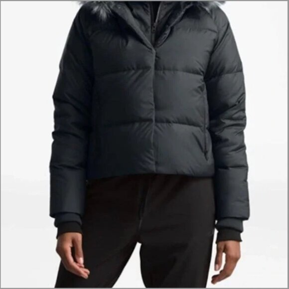 North Face Women's Dealio Black Down Crop Jacket - Picture 3 of 11
